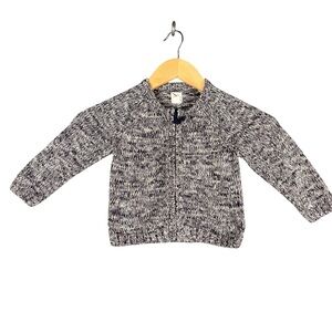 Baby Gap Navy Marled Zip-Front Sweater – 18–24 Months